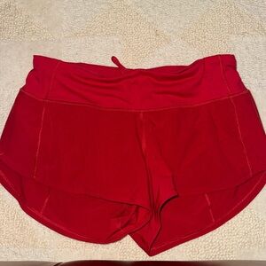 Lululemon speed up shorts. Size 4. Red.